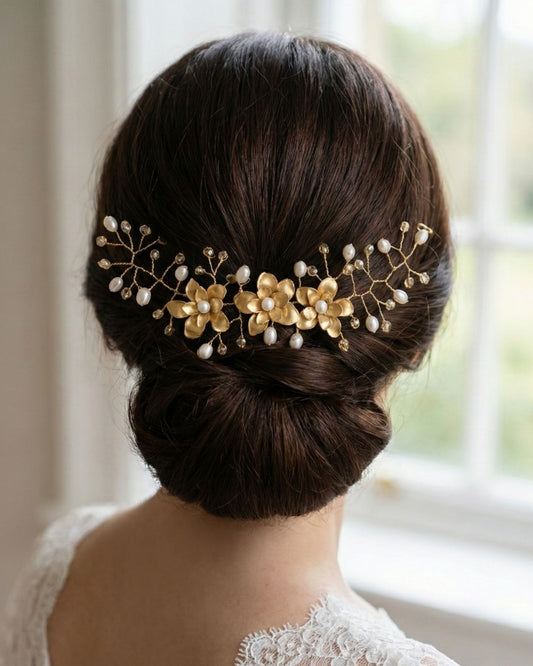 Tiara Dorada Amélie - Pedra México